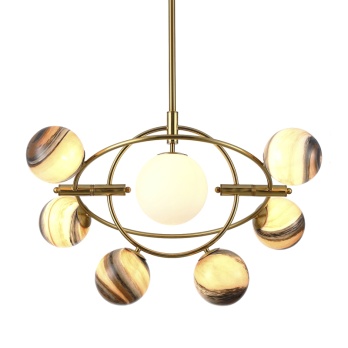 Люстра на штанге Delight Collection Planet KG1122P-7B brass