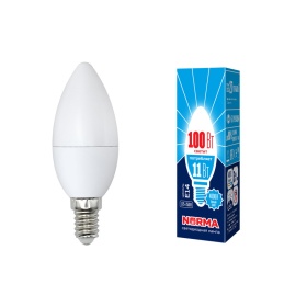 Лампа светодиодная (UL-00003811) Volpe E14 11W 4000K матовая LED-C37-11W/NW/E14/FR/NR