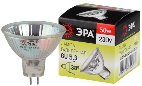 Лампа галогенная Эра GU5.3 50W 3000K GU5.3-JCDR (MR16) -50W-230V-CL C0027365