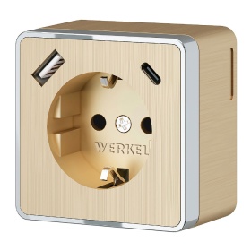 Розетка с заземлением, шторками и USB тип A+C Werkel Gallant W5071710 4690389179631 a057703