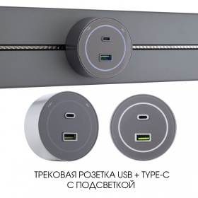 Трековая розетка Arte Milano Am-track-sockets-39 399732TS/USB-Type-C Grey