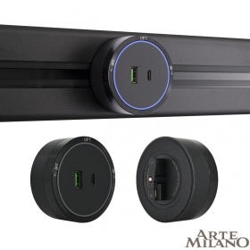 Трековая розетка Arte Milano Am-track-sockets 380066TS LED/USB-Type-C Black