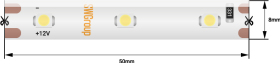 Светодиодная лента SWG Standard 24В 3528 4,8Вт/м желтый 5м IP20 SWG360-24-4.8-Y-M 022310