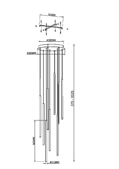 Подвесная люстра Maytoni Light stick MOD236PL-L54BS3K