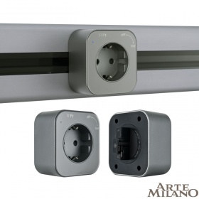 Трековая розетка Arte Milano Am-track-sockets 380022TS/ES Grey