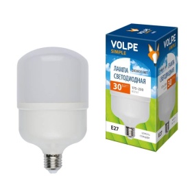 Лампа LED сверхмощная (UL-00002942) Volpe E27 30W (260W) 6500K LED-M80-30W/DW/E27/FR/S