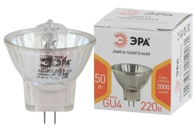 Лампа галогенная Эра GU4 50W 3000K GU4-MR11-50W-220V-30CL Б0044095