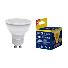 Лампа светодиодная (UL-00003838) Volpe GU10 7W 3000K матовая LED-JCDR-7W/WW/GU10/NR