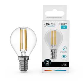 Лампа светодиодная Gauss Filament Elementary E14 8W 4100K 52128